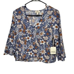 2/$20   Ana A New Approach Women's V Neck 3/4
Sleeve Floral Shirt Top